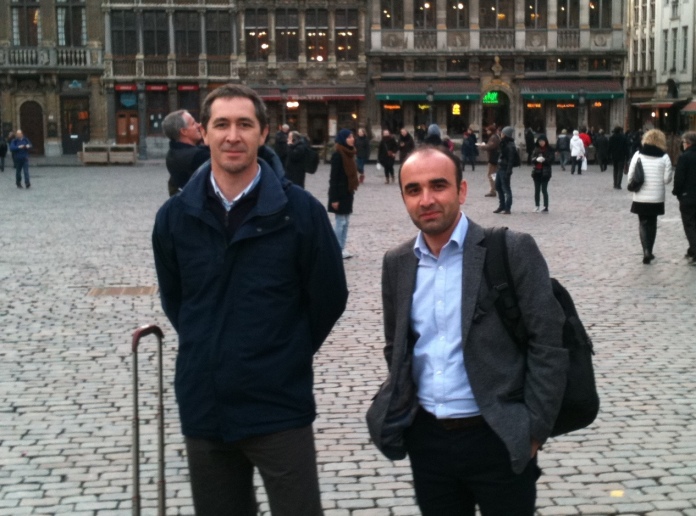Salvador and Enayat at "la Grand Place" of Brussels